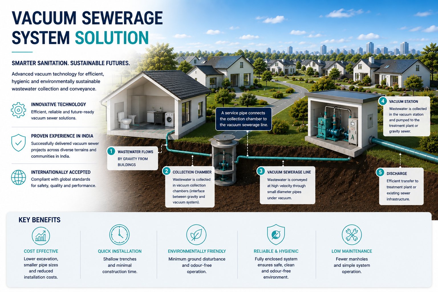 Vacuum Sewerage System Solution